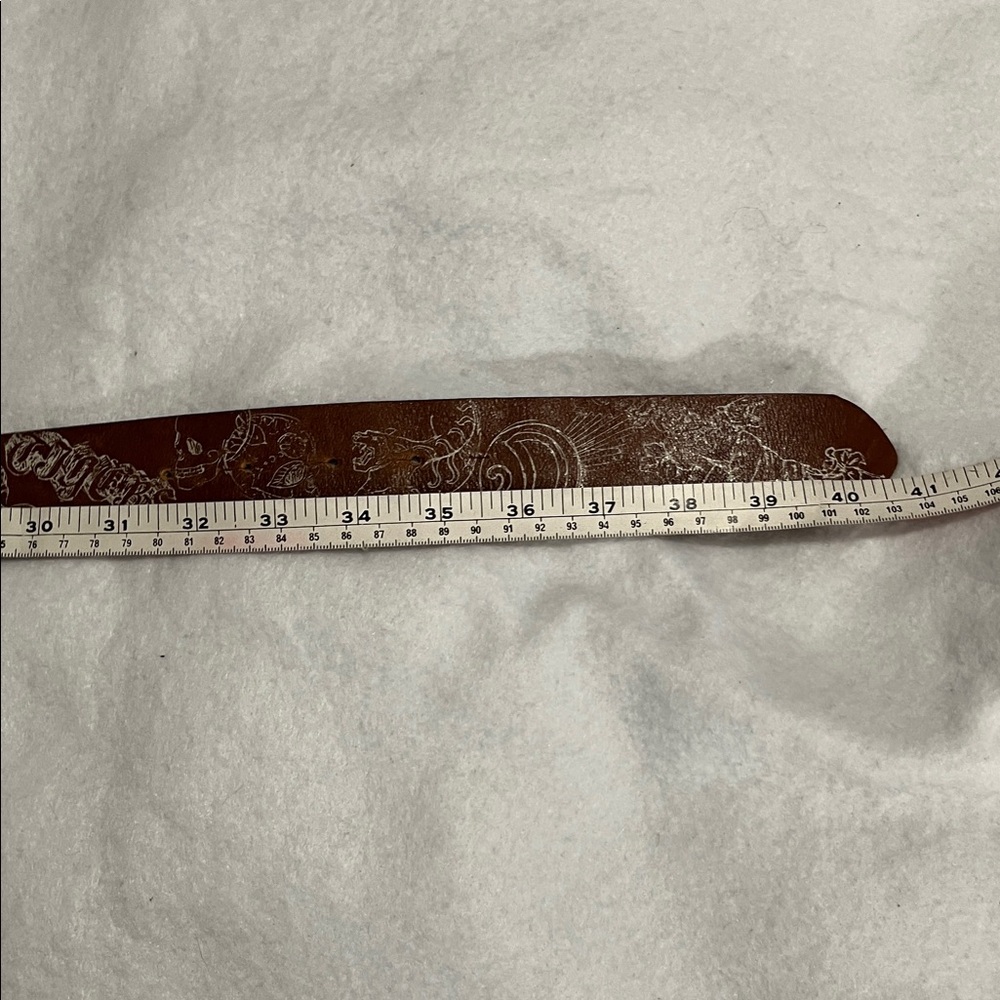 Diesel Y2K Brown Leather Statement Belt Made in Italy 90 cm - Picture 14 of 15